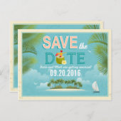 Carte Postale Faire-part Island Resort Beach Destination Enregistrer la dat (Devant / Derrière)