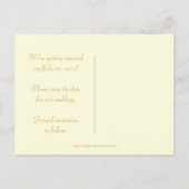 Carte Postale Faire-part Ivoire avec des persiennes d'or Enregistrer la dat (Dos)