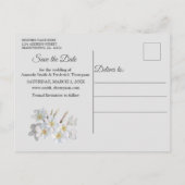 Carte Postale Faire-part Ivoire, Vert, Bleu, Or Soie & Perles Enregistrer l (Dos)