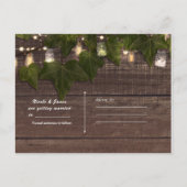 Carte Postale Faire-part Ivy & String Lights Mason Jar Rustic Enregistrer l (Dos)