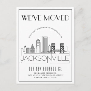 Carte Postale Faire-part Jacksonville Modern Deco Changement d'adresse