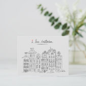 Carte Postale Faire-part J'adore Amsterdam Voyage Pays-Bas (Debout devant)