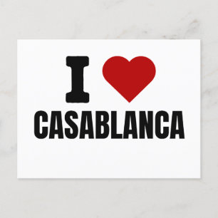 Carte Postale Faire-part J'adore casablanca - J'aime casablanca maroc