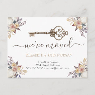 Carte Postale Faire-part J'ai déménagé Annonce de nouvelle adresse Fleurs c