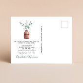 Carte Postale Faire-part J'ai déménagé Aquarelle Eucalyptus Déménagement