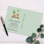 Carte Postale Faire-part J'ai déménagé Boho Plantes Sage Green Moving