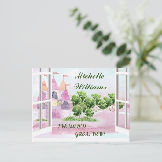 Carte Postale Faire-part J'ai déménagé dans un nouveau quartier, classique  (Debout devant)