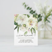 Carte Postale Faire-part J'ai déménagé Elégant Floral Botanical Peony Movin (Debout devant)