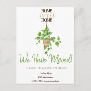 Carte Postale Faire-part J'ai déménagé,Nouveau domicile,Fleur,Doux chez moi