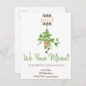 Carte Postale Faire-part J'ai déménagé,Nouvelle maison,Fleur,Doux chez moi (Devant / Derrière)