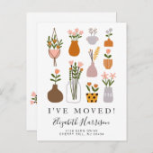 Carte Postale Faire-part J'ai déménagé Plantes Boho Déménagement (Devant / Derrière)