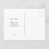 Carte Postale Faire-part J'ai déménagé ! Scooter Aquarelle Rose Avec Fleurs (Dos)