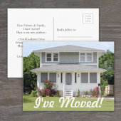 Carte Postale Faire-part J'ai déménagé Script Nouvelle maison Photo Changem