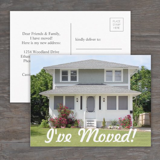 Carte Postale Faire-part J'ai déménagé Script Nouvelle maison Photo Changem