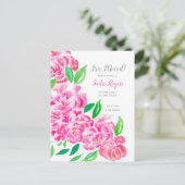 Carte Postale Faire-part J'ai déplacé Cascading Pink Peonies Nouvelle adres (Debout devant)