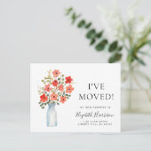 Carte Postale Faire-part J'ai déplacé l'aquarelle florale en mouvement (Debout devant)