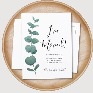 Carte Postale Faire-part J'ai modifié l'adresse Eucalyptus