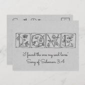 Carte Postale Faire-part J'ai Trouvé l'Âme Soeur qui m'Aime~Écriture~Sauver (Devant / Derrière)