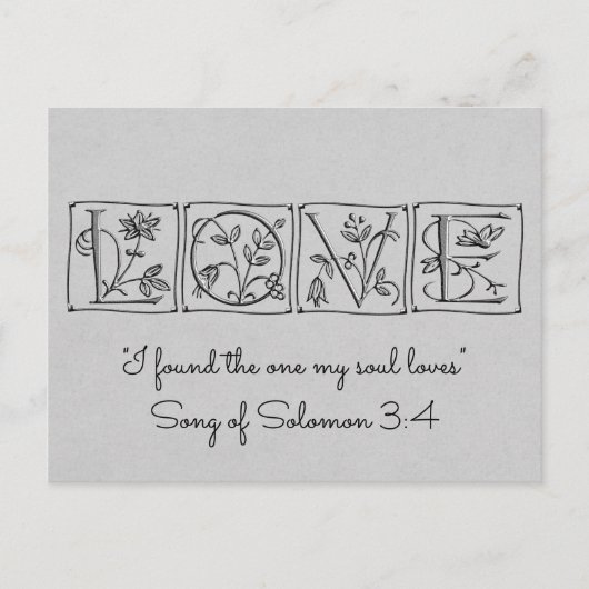 Carte Postale Faire-part J'ai Trouvé l'Âme Soeur qui m'Aime~Écriture~Sauver (Devant)