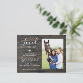 Carte Postale Faire-part J'Aimais Son Premier Rustic Horse Photo Mariage (Debout devant)