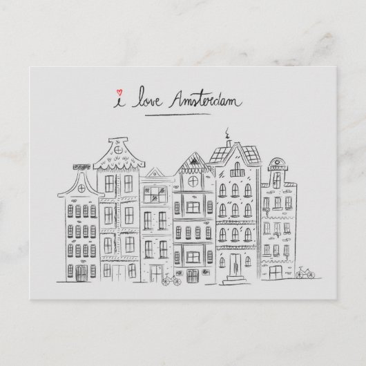 Carte Postale Faire-part J'aime le voyage d'Amsterdam Pays-Bas (Devant)