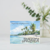 Carte Postale Faire-part Jamaica Beach Wedding Sauvez la date (Debout devant)