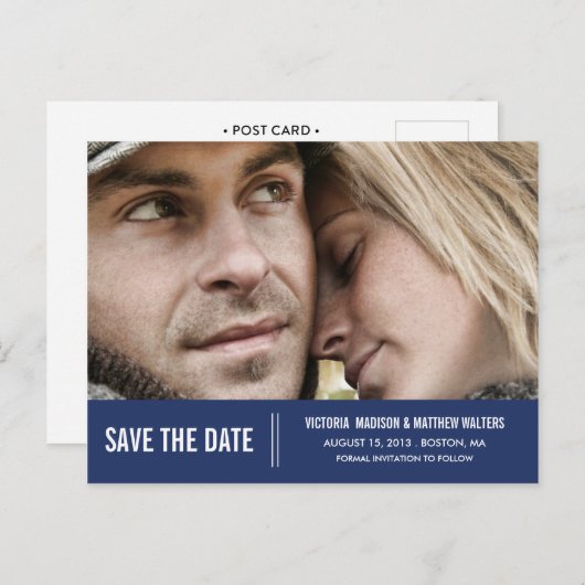 CARTE POSTALE FAIRE-PART JAMAIS | ENREGISTRER LA DATE D'ANNONCE (Devant / Derrière)