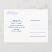 Carte Postale Faire-part Japonais | Poisson Koï Bleu Mariage Enregistrer la (Dos)