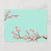 Carte Postale Faire-part Jardin de fleurs de cerisier rose mariage vert (Dos)