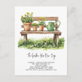 Carte Postale Faire-part Jardin Élégant Aquarelle Floral Végétation Mobile (Devant)