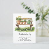 Carte Postale Faire-part Jardin Élégant Aquarelle Floral Végétation Mobile (Debout devant)