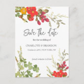 Carte Postale Faire-part Jardin Floral Estival Fleurs Sauvages Mariage  (Devant)