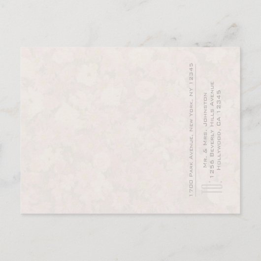 Carte Postale Faire-part Jardin Français - (Dos)