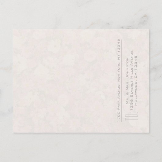 Carte Postale Faire-part Jardin français - (Dos)