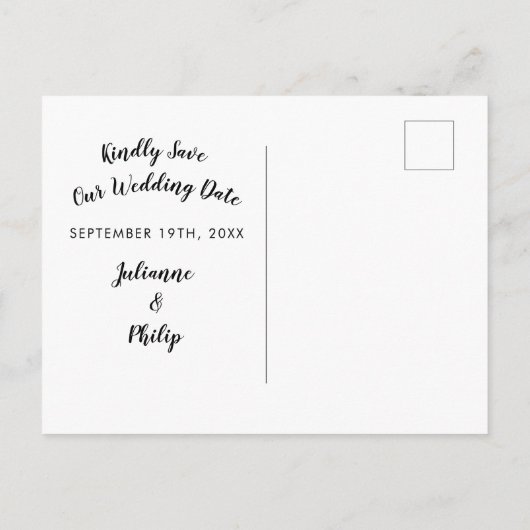 Carte Postale Faire-part Jardin Romantique Fleurs Mariage Enregistrer la Da (Dos)