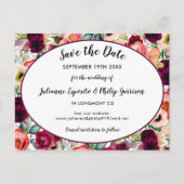 Carte Postale Faire-part Jardin Romantique Fleurs Mariage Enregistrer la Da (Devant)