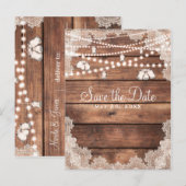 Carte Postale Faire-part Jars de maçon en dentelle de bois rustique Enregis (Devant / Derrière)