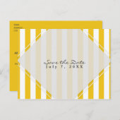 Carte Postale Faire-part Jaune & Blanc Grandes Tailles Moderne Chic Enregis (Devant / Derrière)