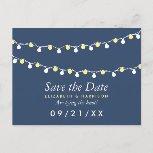 Carte Postale Faire-part Jaune & blanc, Jaune & Blanc, Jaune Enregistrer la (Devant)