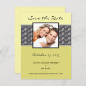 Carte Postale Faire-part Jaune Citron Chartreuse Paisley Photo Enregistrer (Devant / Derrière)