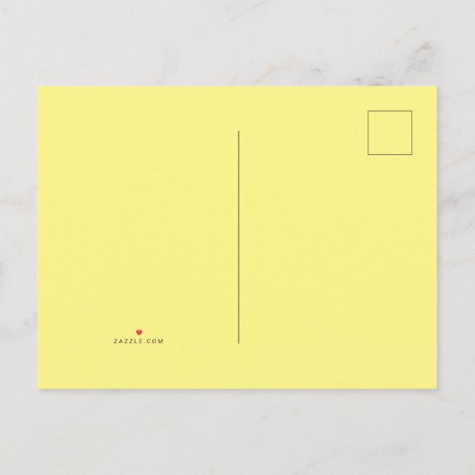 Carte Postale Faire-part Jaune clair #FFF888, Marzipan (Dos)