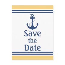 Jaune et bleu marine Enregistrer la date