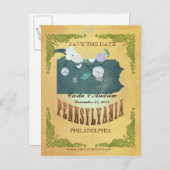 Carte Postale Faire-part Jaune Pastel Épargnez La Date-Carte Avec De Jolies (Devant / Derrière)