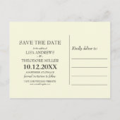Carte Postale Faire-part Jaune rose ancienne Sage WEDDING save the date (Dos)
