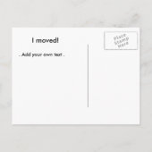 Carte Postale Faire-part Je déménage ! (Dos)
