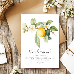 Carte Postale Faire-part Je déménage   Fleur de citron Nouvelle Adresse