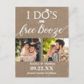 Carte Postale Faire-part Je fais & Boissons Gratuites Mariage Moderne Éparg (Devant)