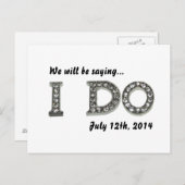 Carte Postale Faire-part Je fais Mariage Bling Enregistrer la date Invitati (Devant / Derrière)