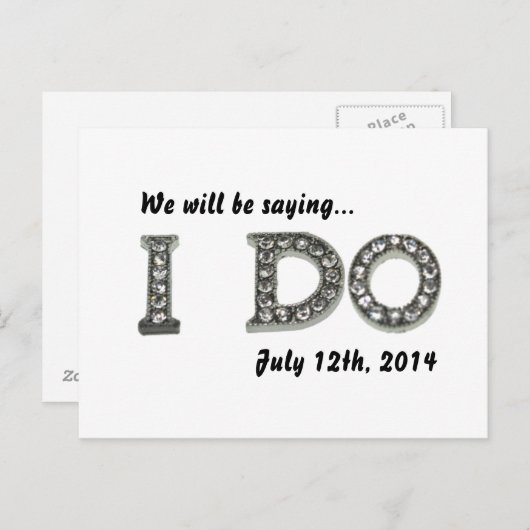 Carte Postale Faire-part Je fais Mariage Bling Enregistrer la date Invitati (Devant / Derrière)