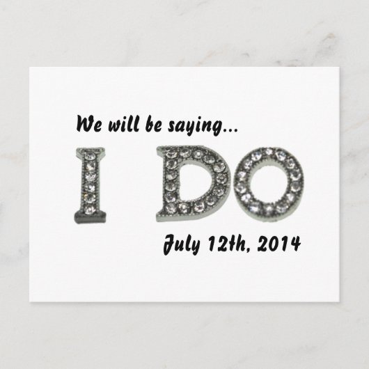 Carte Postale Faire-part Je fais Mariage Bling Enregistrer la date Invitati (Devant)